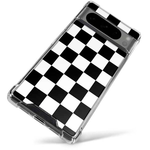 Black and White Checkered Google Pixel 8 Pro Clear Case
